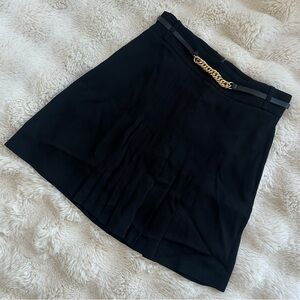 Zara Black Mini Skirt with Gold Chain Accent